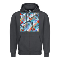 Smoke dolphin and crab seamless pattern Zipper Hoodie - BundleAndBundleShop