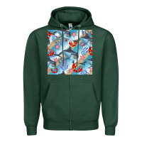 Sports Green dolphin and crab seamless pattern Zipper Hoodie - BundleAndBundleShop