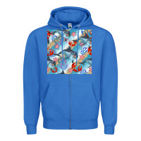 True Royal dolphin and crab seamless pattern Zipper Hoodie - BundleAndBundleShop