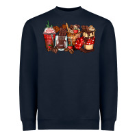 Navy hot chocolate coffee cups Heavyweight Sweatshirt - Zillion Design Studio