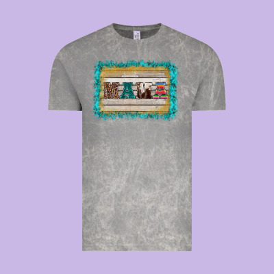 Western Turquoise's Mama Background Vintage Tee Designed By Barkaloodesign