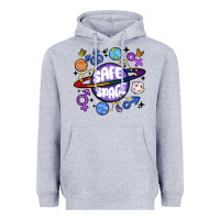 Heather Grey safe space Heavyweight Hoodie - MaliasSmallBusiness