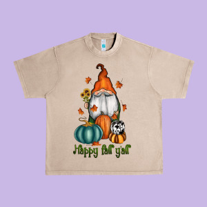 Happy Fall Y'all Gnome Urban Heavy Tee Designed By Ranaportraitstore