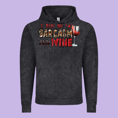 I Run On Sarcasm And Wine Vintage Hoodie Designed By Zillion Design Studio
