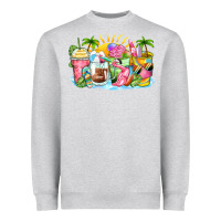 Heather Grey beach summer coffee cups Heavyweight Sweatshirt - Zillion Design Studio