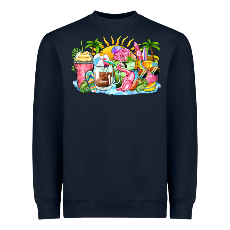 Beach Summer Coffee Cups Heavyweight Sweatshirt by Zillion Design Studio | Teevron