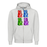 Dove Grey jellybear Zipper Hoodie - AdoDesignShop