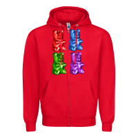 Red jellybear Zipper Hoodie - AdoDesignShop