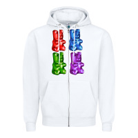 White jellybear Zipper Hoodie - AdoDesignShop