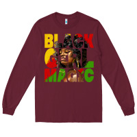 Burgundy black girl magic juneteenth Long Sleeve Tee - HRA Design Shop