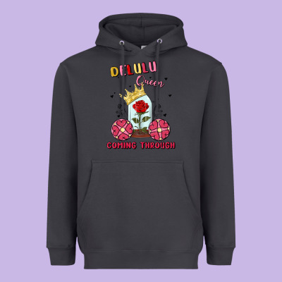 Delulu Queen Coming Through Heavyweight Hoodie Designed By Maliassmallbusiness