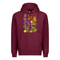 Burgundy Love Crawfish Mardi Gras Premium Hoodie - BundleAndBundleShop