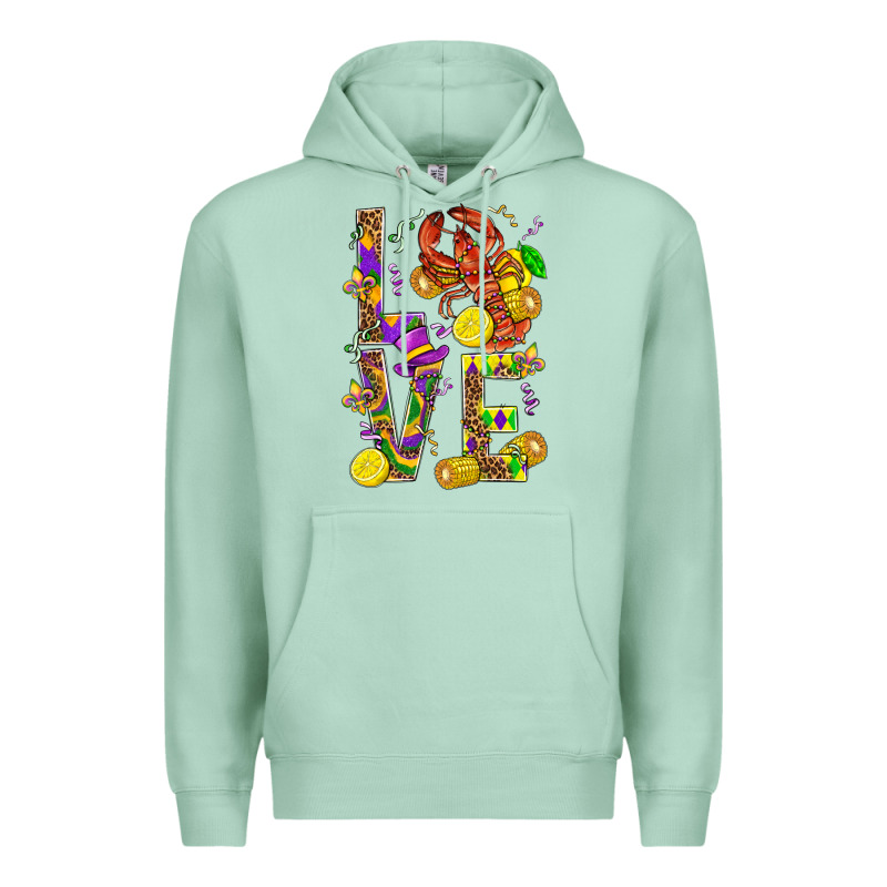 Love Crawfish Mardi Gras Premium Hoodie by BundleAndBundleShop | Teevron
