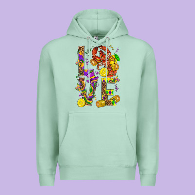 Love Crawfish Mardi Gras Premium Hoodie Designed By Bundleandbundleshop