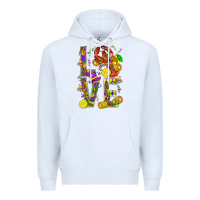 White Love Crawfish Mardi Gras Premium Hoodie - BundleAndBundleShop