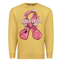 Antique Gold survivor breast cancer with boxing gloves Premium Sweatshirt - MaliasSmallBusiness