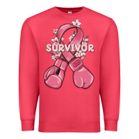 Cardinal survivor breast cancer with boxing gloves Premium Sweatshirt - MaliasSmallBusiness