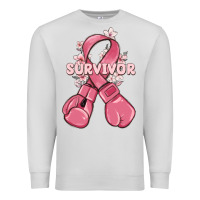 Dove Grey survivor breast cancer with boxing gloves Premium Sweatshirt - MaliasSmallBusiness