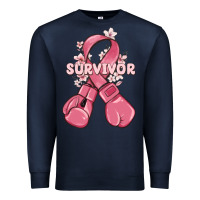 Navy survivor breast cancer with boxing gloves Premium Sweatshirt - MaliasSmallBusiness