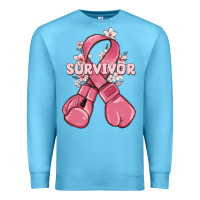 Ocean Blue survivor breast cancer with boxing gloves Premium Sweatshirt - MaliasSmallBusiness