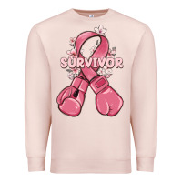 Pale Pink survivor breast cancer with boxing gloves Premium Sweatshirt - MaliasSmallBusiness