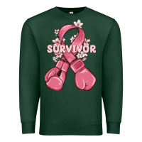 Sports Green survivor breast cancer with boxing gloves Premium Sweatshirt - MaliasSmallBusiness