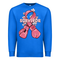 True Royal survivor breast cancer with boxing gloves Premium Sweatshirt - MaliasSmallBusiness