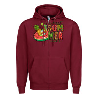 Burgundy sweet summer time Zipper Hoodie - Jasminsmagicworld