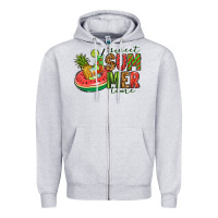 Heather Grey sweet summer time Zipper Hoodie - Jasminsmagicworld
