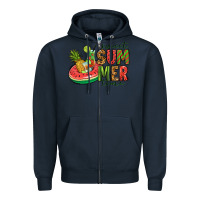 Navy sweet summer time Zipper Hoodie - Jasminsmagicworld
