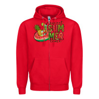 Red sweet summer time Zipper Hoodie - Jasminsmagicworld