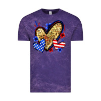 Cloud Purple American flag heart leopard Vintage Tee - Zillion Design Studio