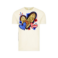 Vintage Arctic American flag heart leopard Vintage Tee - Zillion Design Studio