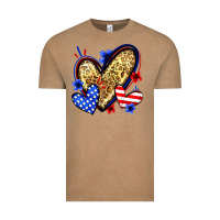 Vintage Coffee American flag heart leopard Vintage Tee - Zillion Design Studio