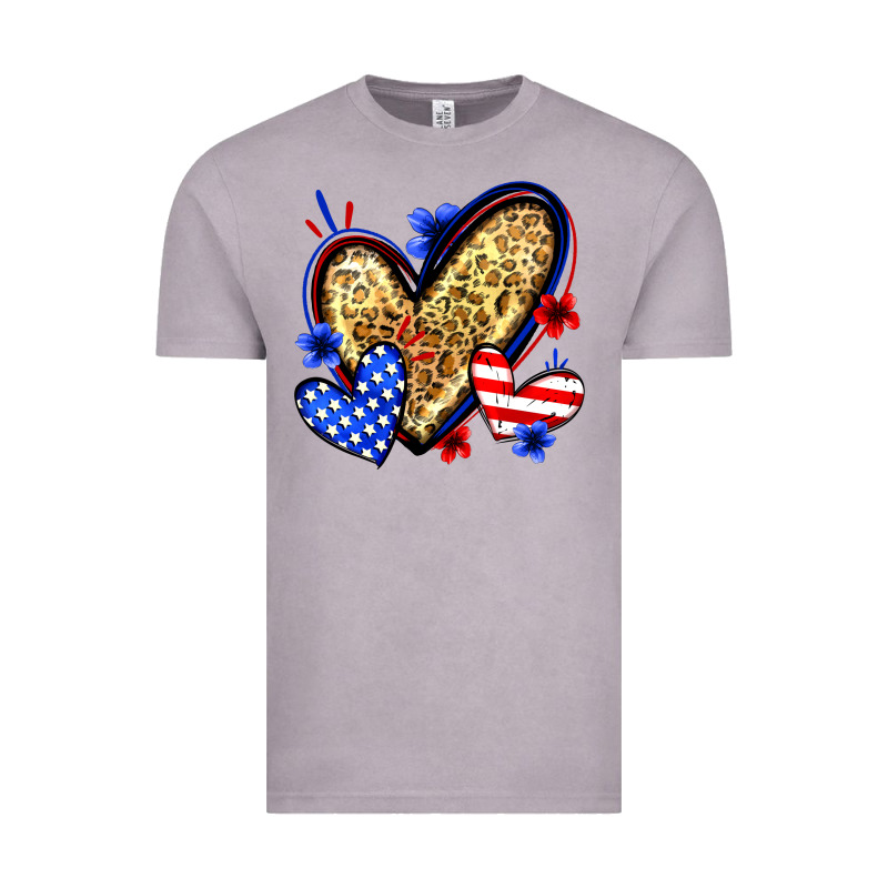 American Flag Heart Leopard Vintage Tee by Zillion Design Studio | Teevron