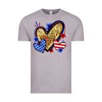 Vintage Zinc American flag heart leopard Vintage Tee - Zillion Design Studio