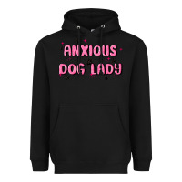 Black anxious dog lady Heavyweight Hoodie - MaliasSmallBusiness