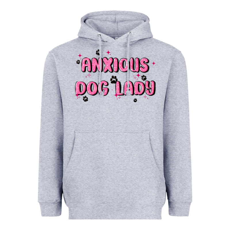 Anxious Dog Lady Heavyweight Hoodie by MaliasSmallBusiness | Teevron