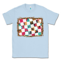 Dusty Blue race background with leopard frame Classic Tee - HRA Design Shop
