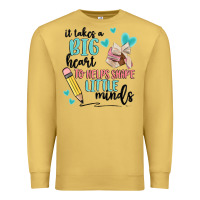 Antique Gold it takes a big hearts to helps shape little minds Premium Sweatshirt - MaliasSmallBusiness