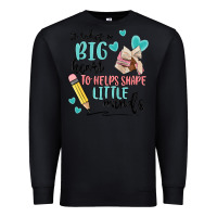 Black it takes a big hearts to helps shape little minds Premium Sweatshirt - MaliasSmallBusiness