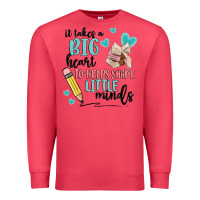 Cardinal it takes a big hearts to helps shape little minds Premium Sweatshirt - MaliasSmallBusiness