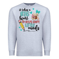 Heather Grey it takes a big hearts to helps shape little minds Premium Sweatshirt - MaliasSmallBusiness