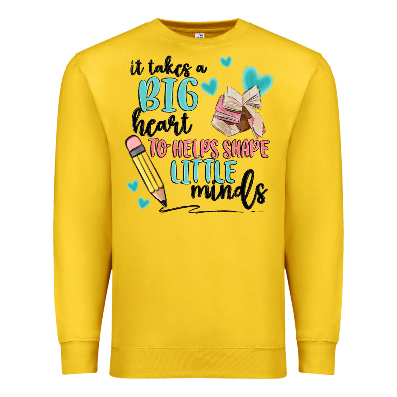 It Takes A Big Hearts To Helps Shape Little Minds Premium Sweatshirt by MaliasSmallBusiness | Teevron