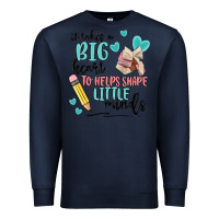 Navy it takes a big hearts to helps shape little minds Premium Sweatshirt - MaliasSmallBusiness