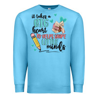Ocean Blue it takes a big hearts to helps shape little minds Premium Sweatshirt - MaliasSmallBusiness