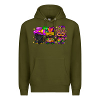 Army Green Mardi Gras afro gnomies Premium Hoodie - BundleAndBundleShop