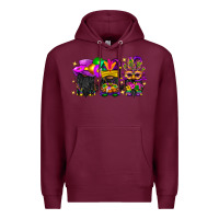 Burgundy Mardi Gras afro gnomies Premium Hoodie - BundleAndBundleShop