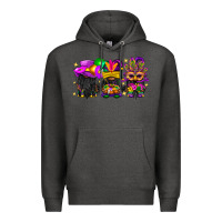Charcoal Heather Mardi Gras afro gnomies Premium Hoodie - BundleAndBundleShop
