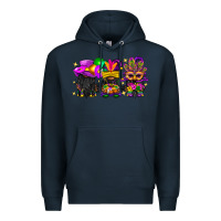 Navy Mardi Gras afro gnomies Premium Hoodie - BundleAndBundleShop